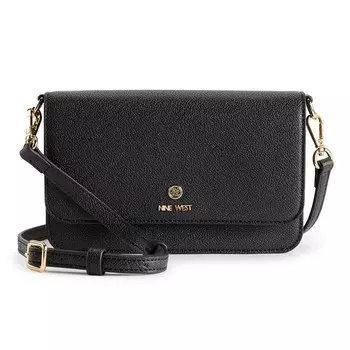 Кошелек для телефона Nine West Lockup через плечо, черный