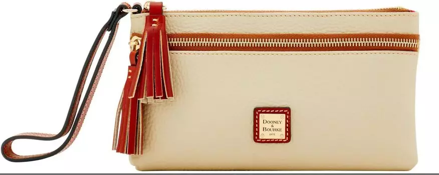 Кошелек Dooney & Bourke Pebble Double Zip Wristlet, цвет Bone