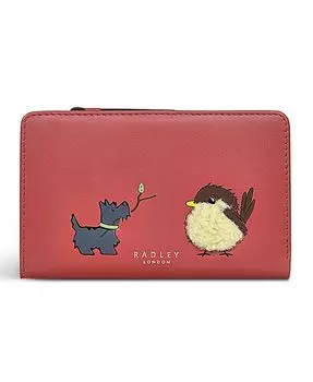 Кошелек двойного сложения среднего размера Fluff Bird Radley London, красный