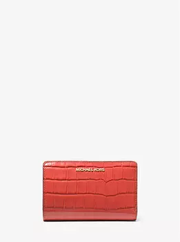 Кошелек Empire Medium из лакированной кожи с тиснением под крокодила Michael Kors, красный