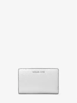 Кошелек Empire Medium из зернистой металлической кожи Michael Kors, серебряный