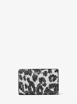 Кошелек Empire Medium с логотипом Leopard Michael Kors, черный