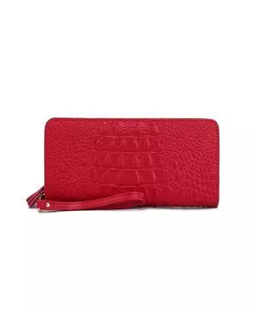 Кошелек Eve из натурального материала с тиснением под крокодила от Mia K Mkf Collection, красный