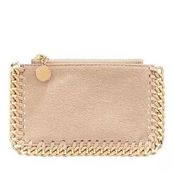 Кошелек falabella card case Stella Mccartney, бежевый