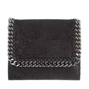 Кошелек falabella small flap wallet shaggy deer Stella Mccartney, черный
