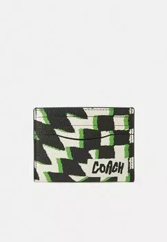 Кошелек FLAT CARD CASE IN GEO CHECK COACH, белый