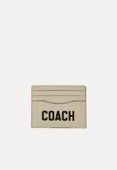 Кошелек FLAT CARD CASE IN PEBBLE WITH GRAPHIC UNISEX Coach, цвет chalk