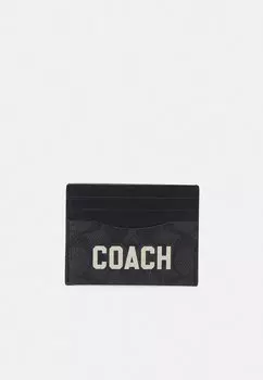 Кошелек FLAT CARD CASE IN SIGNATURE WITH GRAPHIC UNISEX Coach, цвет charcoal multi