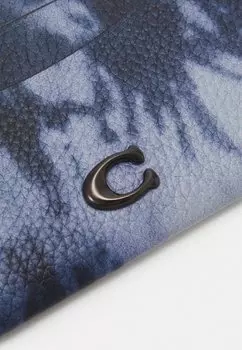 Кошелек FLAT CARD CASE IN TIE DYE PRINTED Coach, темно-синий