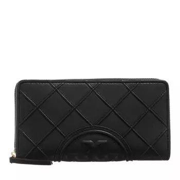Кошелек fleming континентального типа с мягкой молнией Tory Burch, черный