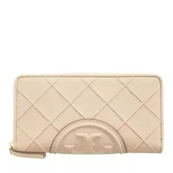 Кошелек fleming soft zip continental wallet new Tory Burch, бежевый