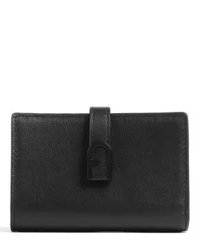 Кошелек Flow s из мелкозернистой кожи Furla, черный