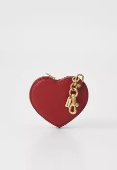Кошелек GLOVETANNED HEART COIN PURSE COACH, красный