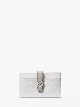 Кошелек Greenwich среднего размера с фирменным логотипом Michael Kors, белый