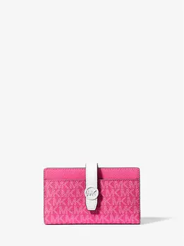 Кошелек Greenwich среднего размера с фирменным логотипом Michael Kors, розовый