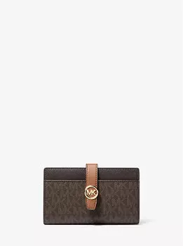 Кошелек Greenwich среднего размера с фирменным логотипом Michael Kors, коричневый
