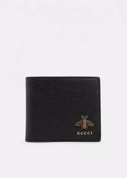 Кошелек GUCCI Animalier leather wallet, черный