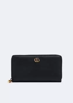 Кошелек GUCCI Bamboo puller zip-around wallet, черный
