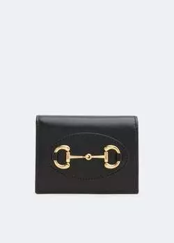 Кошелек GUCCI Horsebit 1955 card case wallet, черный