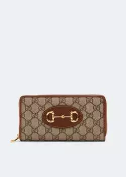Кошелек GUCCI Horsebit 1955 zip around wallet, коричневый