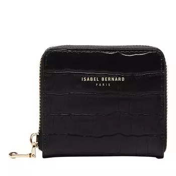Кошелек honor jules croco black calfskin leather zipper Isabel Bernard, черный