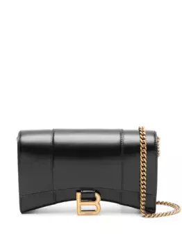 Кошелек Hourglass на цепочке BALENCIAGA, черный