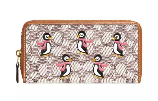 Кошелек ID Zip, кожаный, на запястье, клатч, женский, цвет умбры COACH