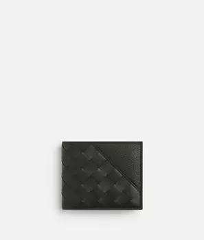 Кошелек Intrecciato с диагональным переплетением и кошельком для монет Bottega Veneta, темно-зеленый