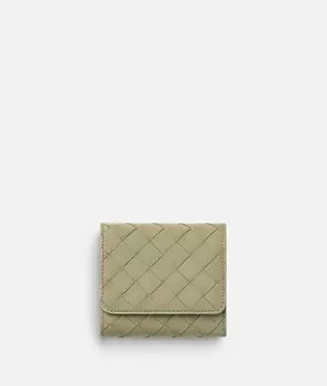 Кошелек Intrecciato тройного сложения с кошельком-оригами для монет Bottega Veneta