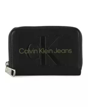 Кошелек из экокожи на молнии с логотипом Calvin Klein Jeans, черный