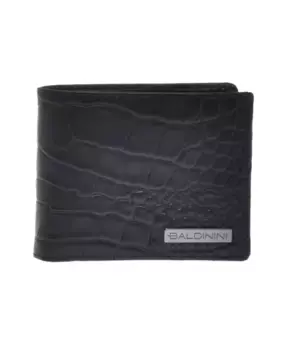Кошелек из черной кожи с крокодиловым принтом Baldinini, черный
