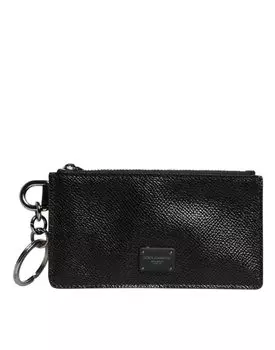 Кошелек из черной телячьей кожи с логотипом DG Dolce & Gabbana