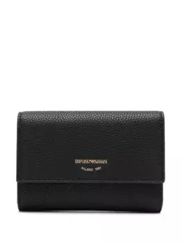 Кошелек из искусственной кожи с логотипом EMPORIO ARMANI, черный