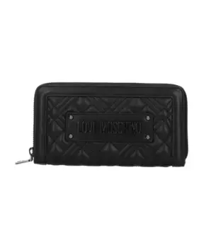 Кошелек из искусственной кожи с металлическим логотипом и застежкой молнией Love Moschino, черный