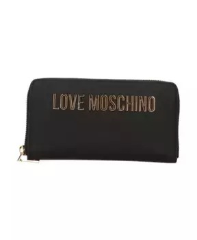 Кошелек из искусственной кожи с молнией и металлическим логотипом Love Moschino, черный