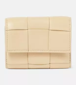 Кошелек из кожи интекчато Bottega Veneta, бежевый