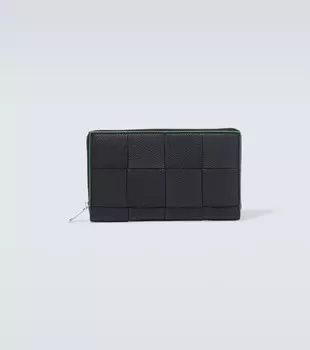 Кошелек из кожи интекчато Bottega Veneta, черный