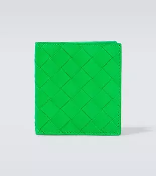 Кошелек из кожи интекчато Bottega Veneta, зеленый