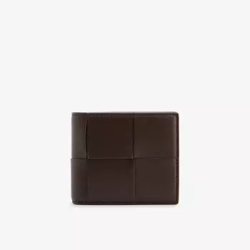Кошелек из кожи Intrecciato Bottega Veneta, коричневый