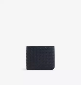 Кошелек из кожи Intrecciato Bottega Veneta, серебряный