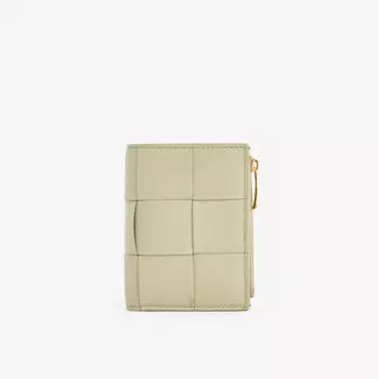 Кошелек из кожи Intrecciato Bottega Veneta, золотой