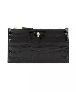 Кошелек из кожи с эффектом крокодила Alexander Mcqueen, черный