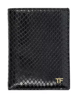 Кошелек из кожи с принтом Phyton от TOM FORD, черный