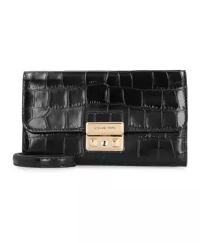 Кошелек из крокодиловой кожи с цепочкой Michael Kors, черный