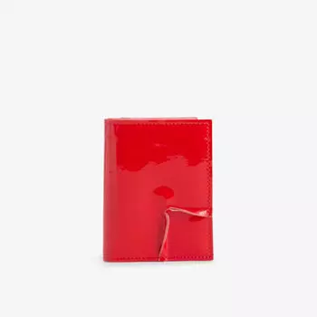 Кошелек из лакированной кожи с эффектом швов Comme Des Garcons, красный