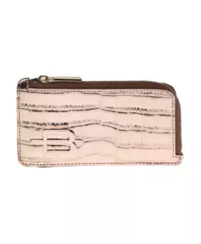 Кошелек из ламинированной платины под кожу крокодила Baldinini, желтый