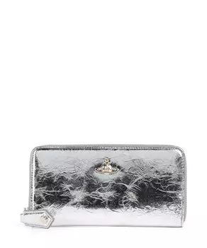 Кошелек из мятой кожи с металлизированным эффектом Vivienne Westwood, серебряный
