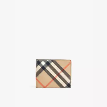 Кошелек из плетеной ткани с ребристым узором Check-Print Burberry, желтый