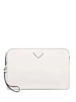 Кошелек из сафьяновой кожи с логотипом Prada, белый