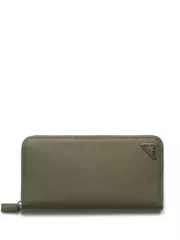 Кошелек из сафьяновой кожи с логотипом Prada, зеленый